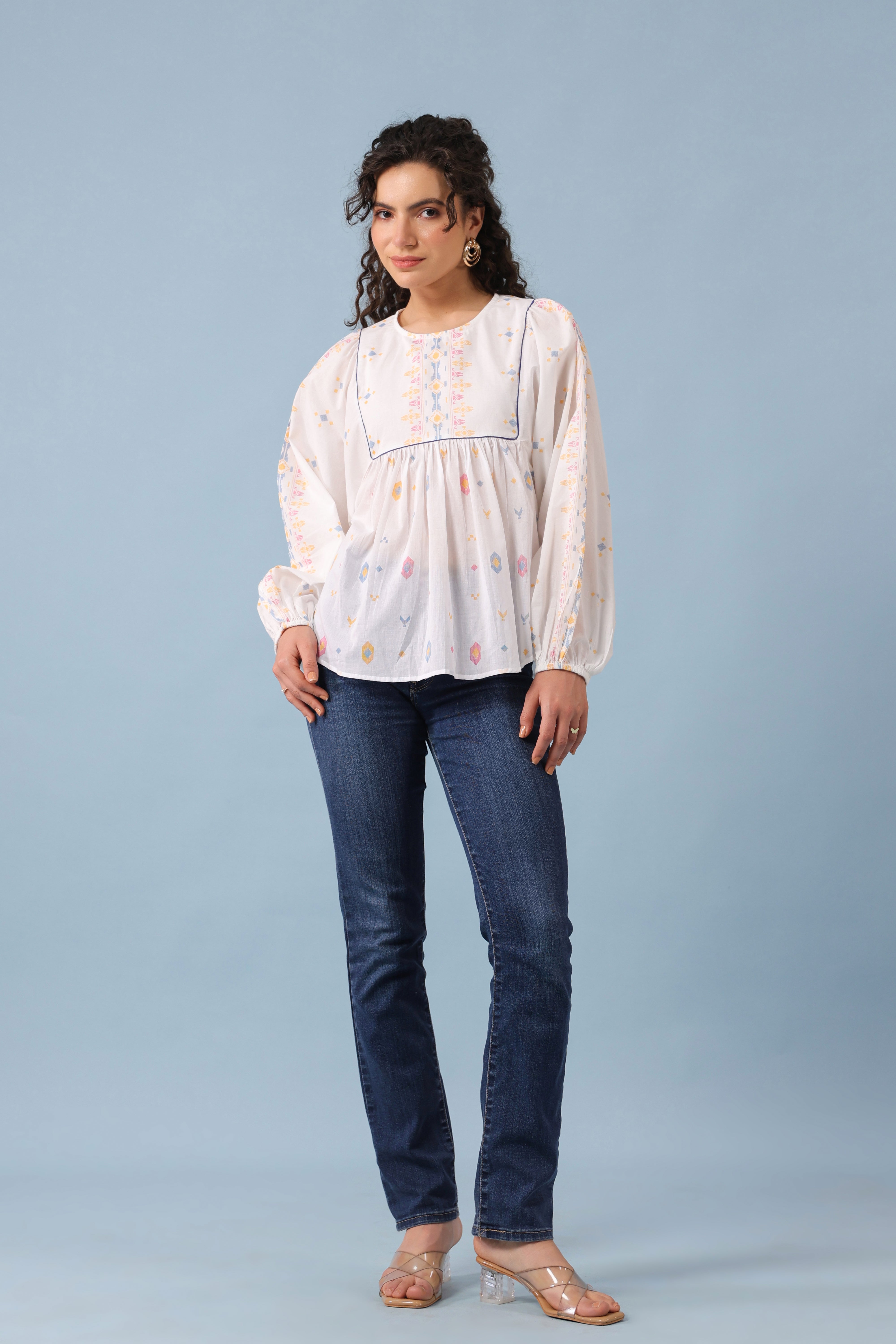 Batwing Cotton Top–White